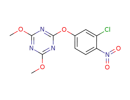 Molecular Structure of 163685-01-6 (2-{3-chloro-4-nitrophenoxy}-4,6-dimethoxy-1,3,5-triazine)