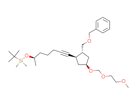 (1R,2S,4S)-2-<(6S)-t-butyldimethylsilyloxy-1-heptynyl>-4-(2-methoxyethoxymethoxy)-1-cyclopentylmethyl benzyl ether