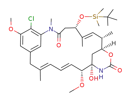 Molecular Structure of 75349-69-8 (3-O-(tert-butyldimethylsilyl)-4,5-deoxymaytansinol)