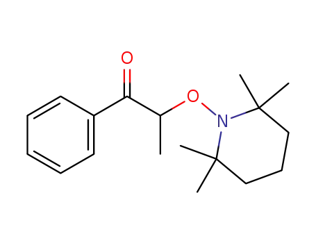 Molecular Structure of 1189350-76-2 (1-phenyl-2-((2,2,6,6-tetramethylpiperidin-1-yl)oxy)propan-1-one)