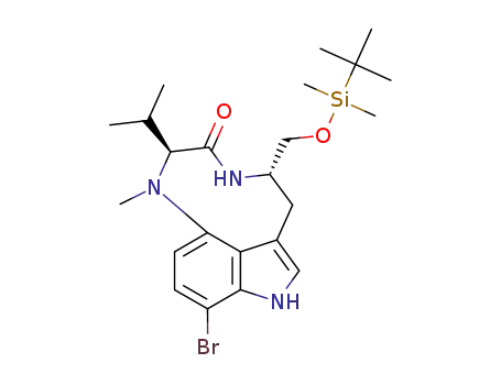 Molecular Structure of 214267-83-1 ((-)-7-bromo-14-O-TBDMS-indolactam-V)