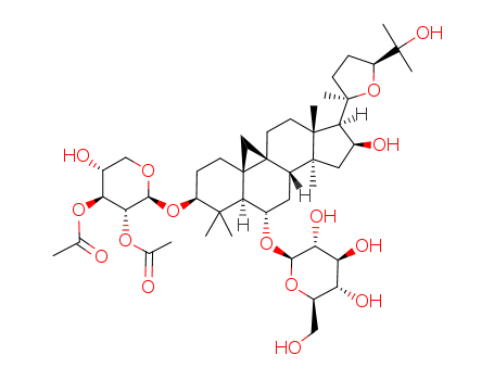 b-D-Glucopyranoside, (3b,6a,16b,20R,24S)-3-[(2,3-di-O-acetyl-b-D-xylopyranosyl)oxy]-20,24-epoxy-16,25-dihydroxy-9,19-cyclolanostan-6-yl