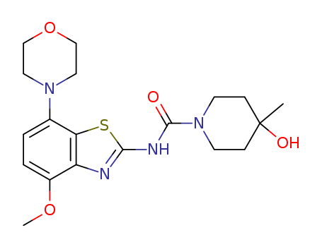 4-Hydroxy-N-[4-methoxy-7-(4-morpholinyl)-2-benzo-thiazolyl]-4-methyl-1-piperidinecarboxamide