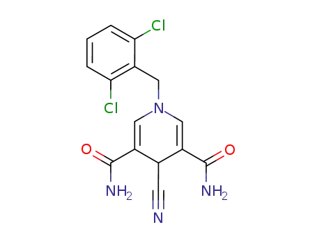 Molecular Structure of 106473-05-6 (4-cyano-1-(2,6-dichloro-benzyl)-1,4-dihydro-pyridine-3,5-dicarboxylic acid diamide)