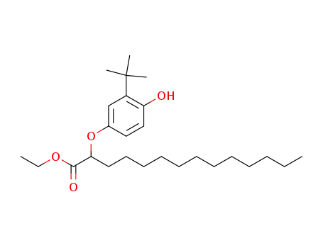 Molecular Structure of 31994-60-2 (Ethyl 2-(3-tert-butyl-4-hydroxyphenoxy)tetradecanoate)