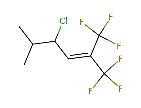 Molecular Structure of 99903-41-0 (4-chloro-1,1,1-trifluoro-5-methyl-2-(trifluoromethyl)hex-2-ene)