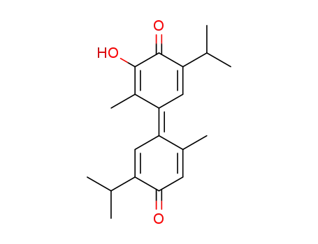 Molecular Structure of 98268-34-9 (3-hydroxy-5,5'-diisopropyl-2,2'-dimethyl-4,4'-diphenoquinone)