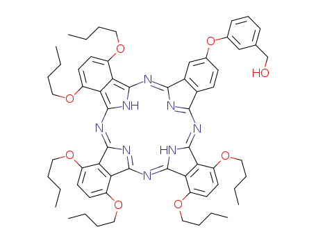 Molecular Structure of 1201171-05-2 (1,4,8,11,15,18-hexabutoxy-23-[3-(hydroxymethyl)phenoxy]phthalocyanine)