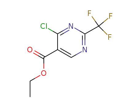 Molecular Structure of 720-01-4 (Ethyl 4-chloro-2-(trifluoromethyl)pyrimidine-5-carboxylate)