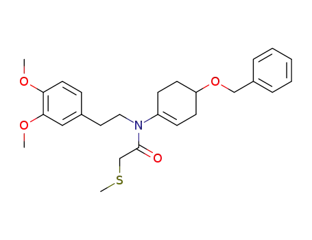 Molecular Structure of 97185-49-4 (N-(4-benzyloxycyclohex-1-enyl)-N-<2-(3,4-dimethoxyphenyl)ethyl>-α-(methylthio)acetamide)