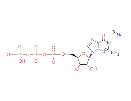 Molecular Structure of 14356-96-8 (guanosine 5'-(tetrasodium triphosphate))