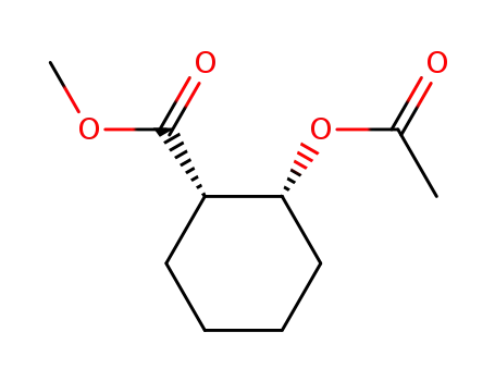 Molecular Structure of 58328-32-8 ((+/-)-<i>cis</i>-2-acetoxy-cyclohexanecarboxylic acid methyl ester)