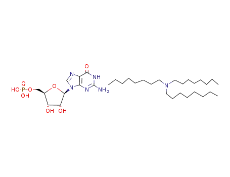 Molecular Structure of 127070-83-1 (guanosine 5-monophosphate mono(trioctylammonium) salt)