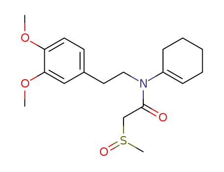 Molecular Structure of 82988-56-5 (Acetamide,
N-1-cyclohexen-1-yl-N-[2-(3,4-dimethoxyphenyl)ethyl]-2-(methylsulfinyl)-)