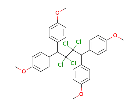 Molecular Structure of 76174-76-0 (Benzene,
1,1',1'',1'''-(2,2,3,3-tetrachloro-1,4-butanediylidene)tetrakis[4-methoxy-)