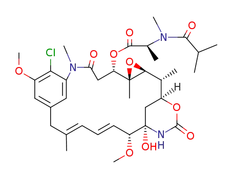 Molecular Structure of 38997-10-3 ((-)-N2'-Deacetyl-N2'-(2-methyl-1-oxopropyl)maytansine)