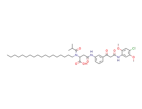 Molecular Structure of 97372-98-0 (N-[3-[3-[(4-chloro-2,5-dimethoxyphenyl)amino]-1,3-dioxopropyl]phenyl]-N2-(2-methylpropionyl)-N2-octadecyl-DL-asparagine)