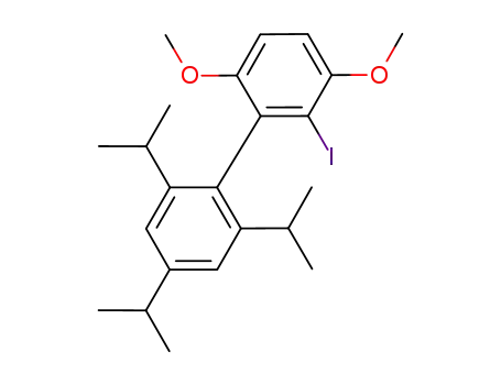 Molecular Structure of 1070663-76-1 (2-Iodo-2',4',6'-triisopropyl-3,6-diMethoxy-1,1'-biphenyl)