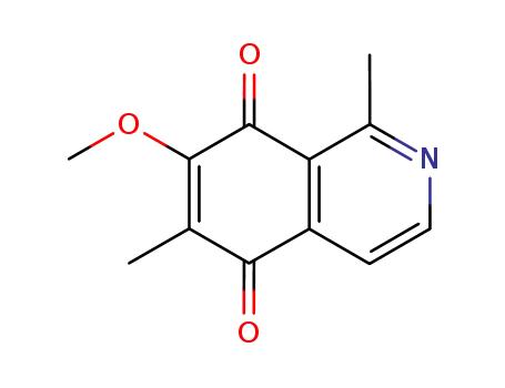 Molecular Structure of 79664-58-7 (7-methoxy-1,6-dimethyl-5,8-dihydroisoquinoline-5,8-dione)