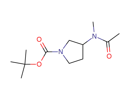 Molecular Structure of 438585-60-5 ((S)-3-(Acetyl-Methyl-aMino)-pyrrolidine-1-carboxylic acid tert-butyl ester)