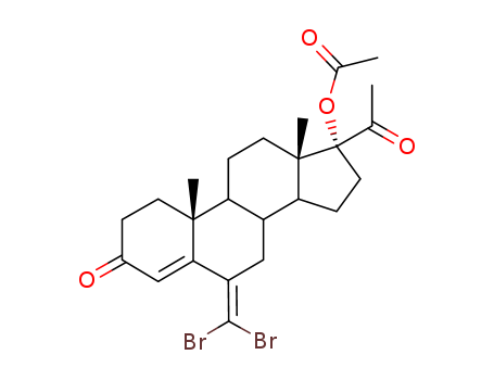Pregn-4-ene-3,20-dione,17-(acetyloxy)-6-(dibromomethylene)- (9CI) cas  79694-56-7