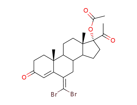 Molecular Structure of 79694-56-7 (6-Dibromomethylene-17-hydroxypregn-4-ene-3,20-dione 17-acetate)