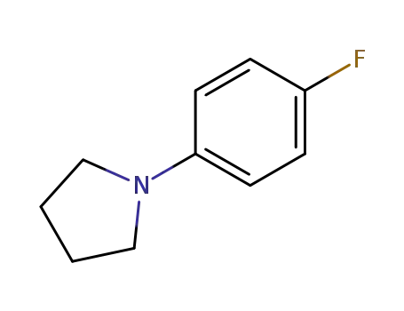 Molecular Structure of 4280-34-6 (Pyrrolidine, 1-(4-fluorophenyl)-)