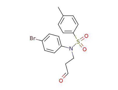 Molecular Structure of 333383-77-0 (<i>N</i>-(4-bromo-phenyl)-4-methyl-<i>N</i>-(3-oxo-propyl)-benzenesulfonamide)