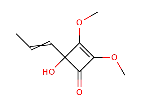 Molecular Structure of 124603-25-4 (2,3-dimethoxy-4-hydroxy-4-(1-propenyl)-2-cyclobuten-1-one)