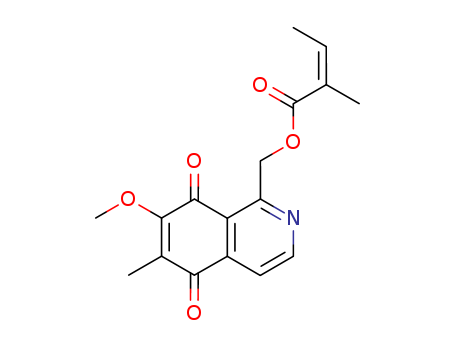 2-Butenoic acid,2-methyl-, (5,8-dihydro-7-methoxy-6-methyl-5,8-dioxo-1-isoquinolinyl)methylester, (2Z)-