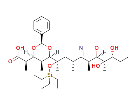 3,5-O-benzylidene-2,4,7-trideoxy-6-C-((2R)-2-{(4S,5R)-5-[(2R)-2-hydroxy-1,1-dimethylbutyl]-4-methyl-4,5-dihydroisoxazol-3-yl}propyl)-2,4-dimethyl-3,5-O-(1-methylethylidene)-6-O-(triethylsilyl)-L-glycero-D-gulo-heptitol