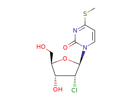 Molecular Structure of 10212-17-6 (Uridine, 2'-chloro-2'-deoxy-4-S-methyl-4-thio-)