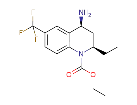 1(2H)-Quinolinecarboxylic acid,
4-amino-2-ethyl-3,4-dihydro-6-(trifluoromethyl)-, ethyl ester, (2R,4S)-