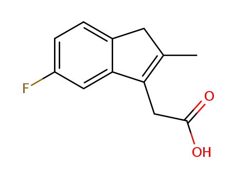 Molecular Structure of 32004-66-3 ((5-Fluoro-2-methyl-1H-inden-3-yl)acetic acid)