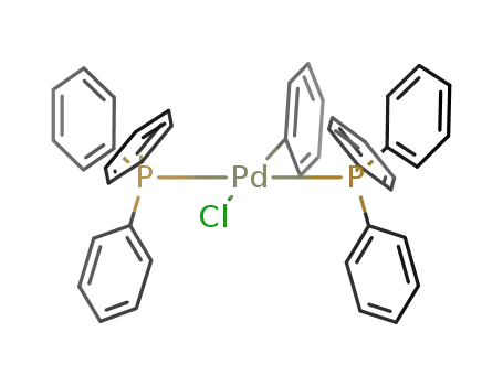 Molecular Structure of 63864-53-9 (Palladium, chlorophenylbis(triphenylphosphine)-)