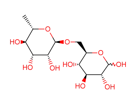 Molecular Structure of 26184-96-3 (6-O-(6-deoxy-alpha-L-mannopyranosyl)-beta-D-glucose)