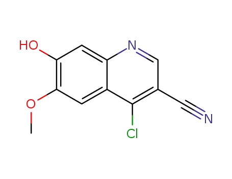 Molecular Structure of 263149-10-6 (4-CHLORO-7-HYDROXY-6-METHOXY-QUINOLINE-3-CARBONITRILE)