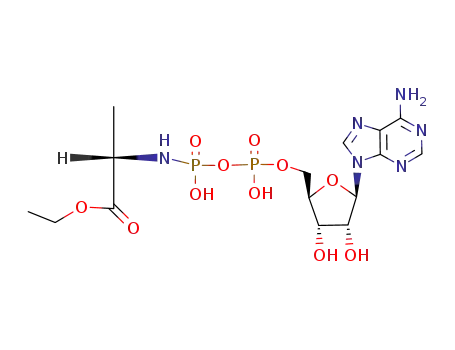 Molecular Structure of 113679-89-3 (ethyl ester of adenosine 5'-diphospho-(P<sub>β</sub>-> N)-alanine)