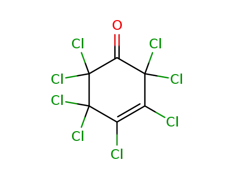 Molecular Structure of 13821-77-7 (octachloro-cyclohex-3-enone)