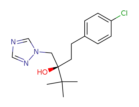 Molecular Structure of 119364-85-1 ((S)-1-p-chlorophenyl-4,4-dimethyl-3-(1H-1,2,4-triazol-1-ylmethyl)pentan-3-ol)