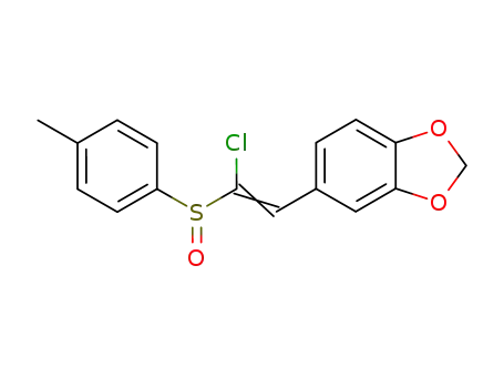 Molecular Structure of 596118-98-8 (1,3-Benzodioxole, 5-[2-chloro-2-[(4-methylphenyl)sulfinyl]ethenyl]-)