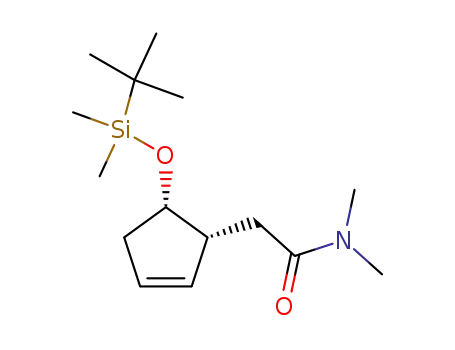 Molecular Structure of 258834-33-2 (2-[5-(<i>tert</i>-butyl-dimethyl-silanyloxy)-cyclopent-2-enyl]-<i>N</i>,<i>N</i>-dimethyl-acetamide)