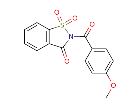 Molecular Structure of 107915-69-5 (1,2-Benzisothiazol-3(2H)-one, 2-(4-methoxybenzoyl)-, 1,1-dioxide)