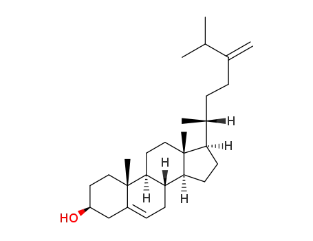 Molecular Structure of 474-63-5 (5,24(28)-Cholestadien-24-methylen-3beta-ol)