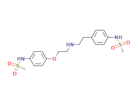 Molecular Structure of 176447-94-2 (Dofetilide Related Compound A (25 mg) (N-[4-(2-(2-[4-(methanesulfonamido)phenoxy]ethyl)amino)phenyl]methanesulfonamide))