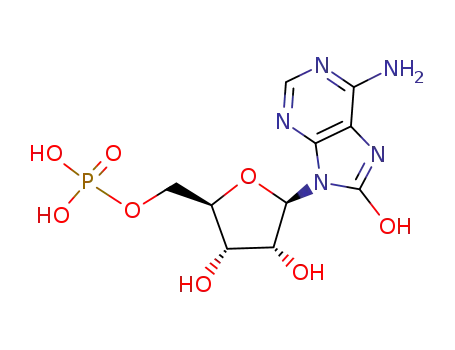 Molecular Structure of 25030-04-0 (8-hydroxyadenosine 5'-monophosphate)