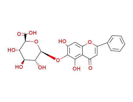 Molecular Structure of 35990-03-5 (Baicalein-6-O-β-D-glucopyranosiduronsaeure)