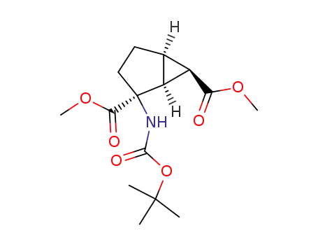 Molecular Structure of 597540-63-1 (Bicyclo[3.1.0]hexane-2,6-dicarboxylic acid,
2-[[(1,1-dimethylethoxy)carbonyl]amino]-, dimethyl ester,
(1S,2S,5R,6R)-)