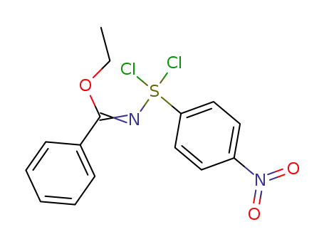 Molecular Structure of 101414-51-1 (N-<ethoxy(phenyl)methylene>amino(p-nitrophenyl)dichlorosulfurane)