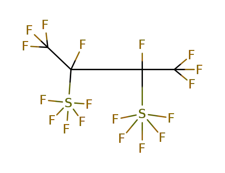Molecular Structure of 63011-82-5 ({1,2-difluoro-1,2-bis(trifluoromethyl)-1,2-ethanediyl}bis(pentafluorosulfur(VI)))